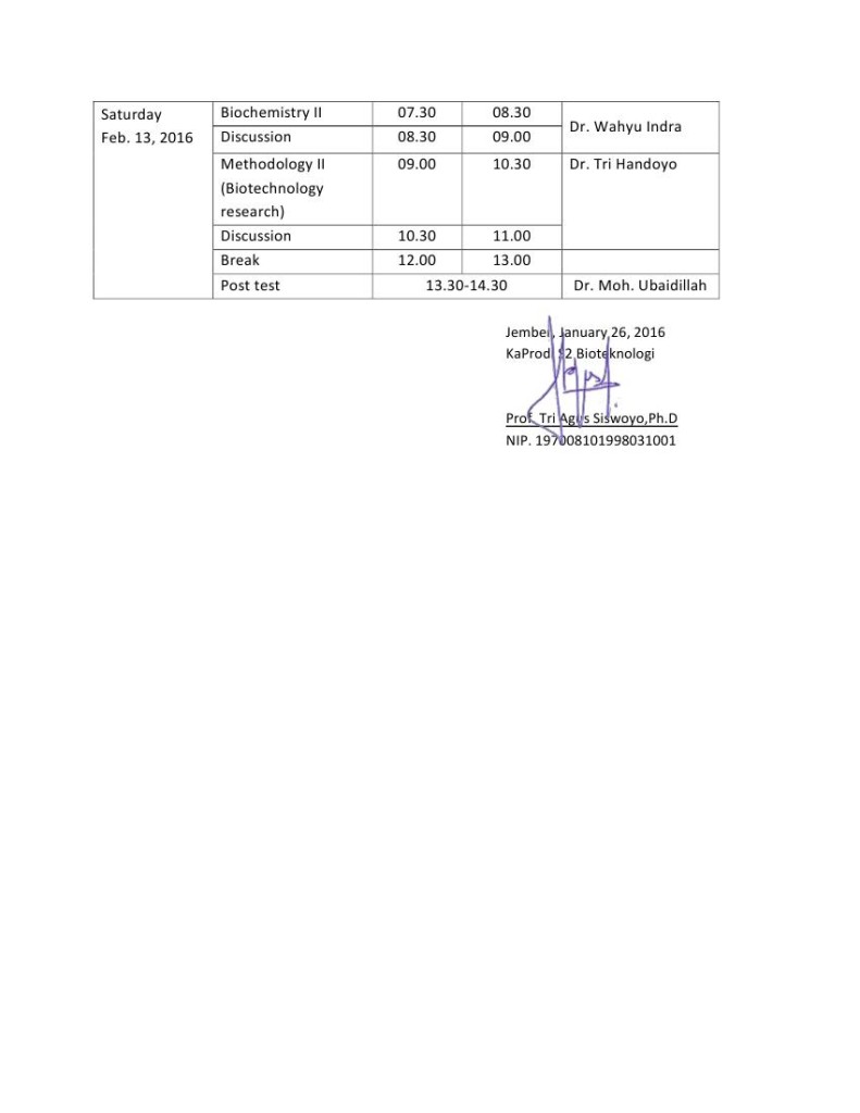 JADWAL MATRIKULASI 20160001
