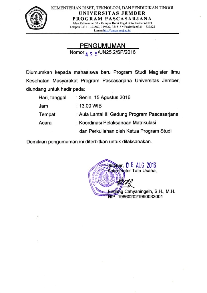 Pengumuman S2 IKM