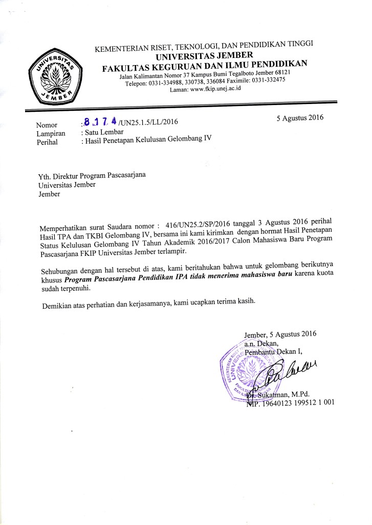 Pendidikan IPA tutup