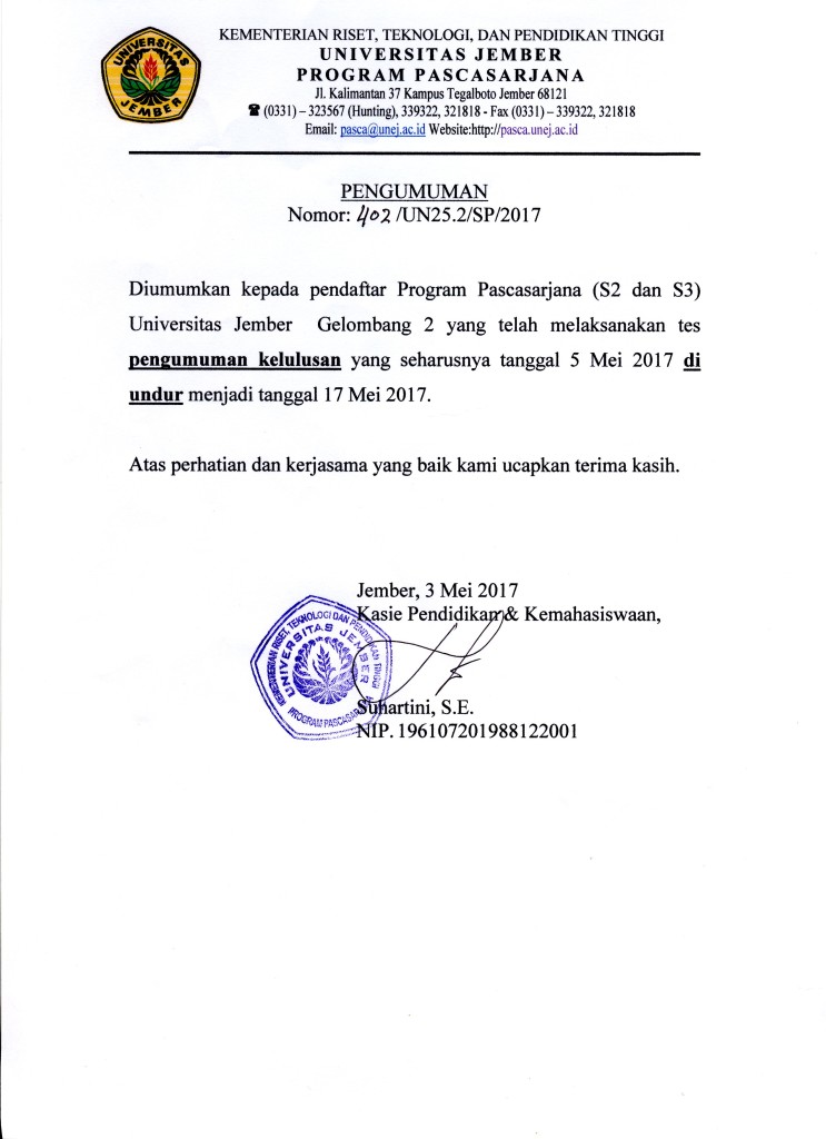 pengumuman tunda lulus