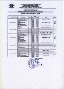 jadwal matrikulasi S2 Akuntansi FEB