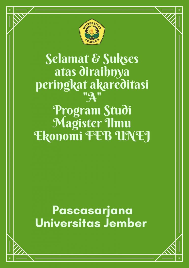 Selamat dan Sukses Atas Diraihnya Peringkat Akreditasi "A" Magister ...